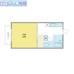 サンクレスト砂山 1Kの間取図画像