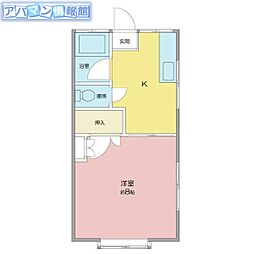 ロイヤルハウス2 1Kの間取図画像