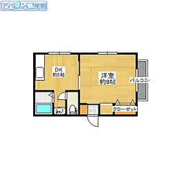 シュペルノーヴァA 1DKの間取図画像