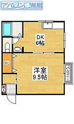 シュペルノーヴァA 1DKの間取図画像