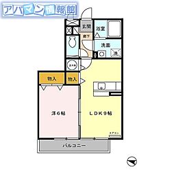 プレズント 1LDKの間取図画像