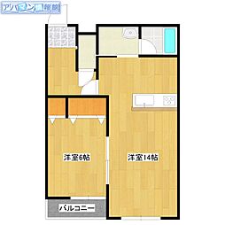 シュエット 1LDKの間取図画像