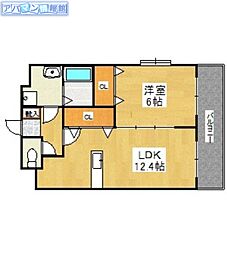 エクセルヴィラ 1LDKの間取図画像