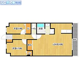 ヴィーナスタウン 2LDKの間取図画像