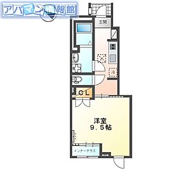 アヴニール 1Kの間取図画像