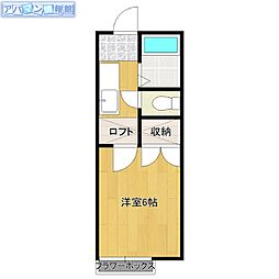 ピュアリバーサイド小針 1Kの間取図画像