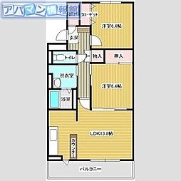 アヴニール・池田 2LDKの間取図画像