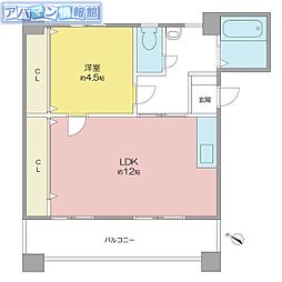 川崎ビル 1LDKの間取図画像