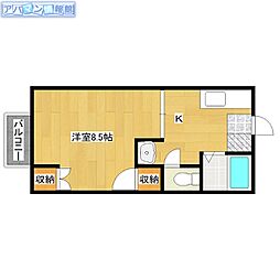 サンセット浦山 1Kの間取図画像