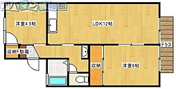 ベルサイユ田中 2LDKの間取図画像