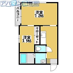 メルコート 2Kの間取図画像