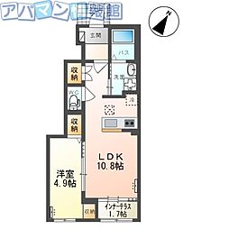 グランピュア 1LDKの間取図画像