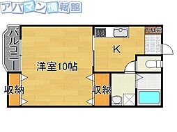 コスモ21' 1Kの間取図画像
