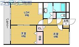 アルエット 2LDKの間取図画像