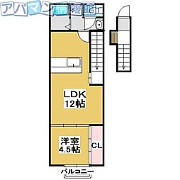 サンハイム早通 1LDKの間取図画像