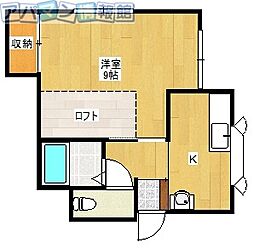 シティパレス 1Kの間取図画像