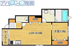 オーガスタ2 1LDKの間取図画像