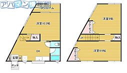 いた井アパート2 3DKの間取図画像