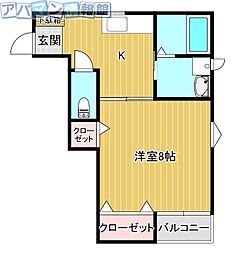 エスパシオ 1Kの間取図画像