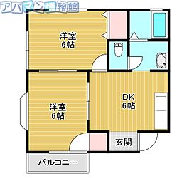 ステイドリーム 2DKの間取図画像