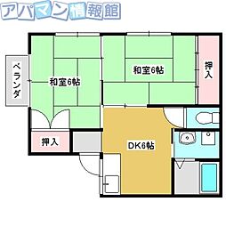 ハイツ池野 2DKの間取図画像