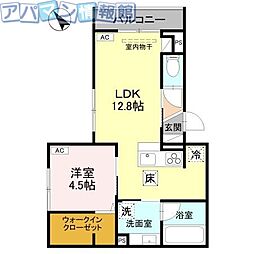 D-ROOM東明 1LDKの間取図画像