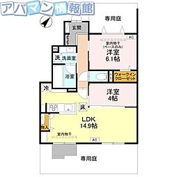 モナ・シエロ 2LDKの間取図画像