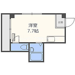 新大阪ハイツ ワンルームの間取図画像