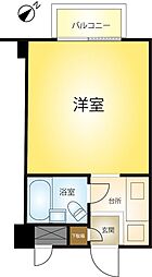 フジビューマンション 1Kの間取図画像