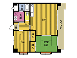 プランドール千疋前 2LDKの間取図画像