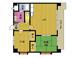 プランドール千疋前 2LDKの間取図画像