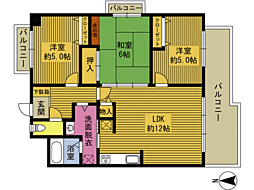 ミラコスタ宮島 7階3LDKの間取り