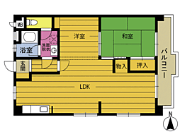 屋田養魚ビル 3LDKの間取図画像