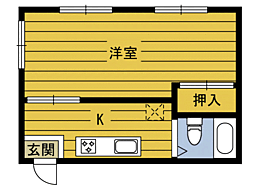 アミューズ別府 1Kの間取図画像