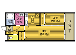 VILLA YS 1LDKの間取図画像