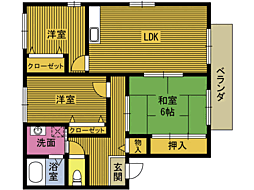 ディアスサリーナA 3LDKの間取図画像