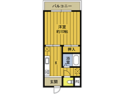 グリーンシティ石垣 1Kの間取図画像