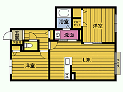 クラヴィエ・つるみA 2LDKの間取図画像