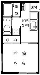 ドリームハウス 1Kの間取図画像
