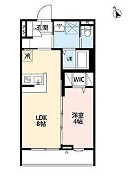 エルシーク蕨(エルシークワラビ) 1LDKの間取図画像