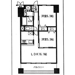 ロイヤルメドゥ北戸田 2LDKの間取図画像