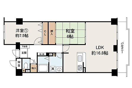 2LDK 間取り