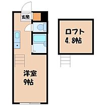 栃木県宇都宮市一ノ沢町（賃貸アパート1R・2階・16.42㎡） その2