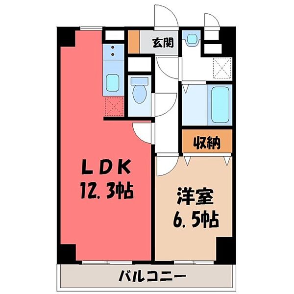 Satie今泉 ｜栃木県宇都宮市今泉町(賃貸マンション1LDK・3階・45.83㎡)の写真 その2