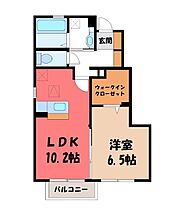 メゾン医大前桜 Ｂ  ｜ 栃木県下野市医大前3丁目（賃貸アパート1LDK・1階・45.33㎡） その2