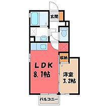 栃木県宇都宮市桜5丁目（賃貸アパート1LDK・1階・29.43㎡） その2