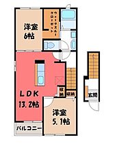 栃木県下野市石橋（賃貸アパート2LDK・2階・58.67㎡） その2