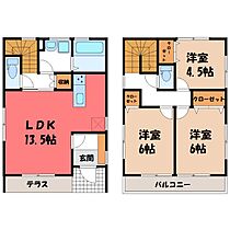 栃木県宇都宮市下戸祭1丁目（賃貸一戸建3LDK・1階・78.66㎡） その2