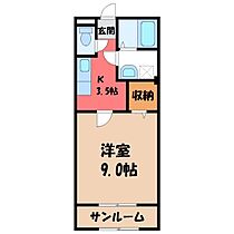 栃木県宇都宮市西原町（賃貸マンション1K・3階・29.16㎡） その2