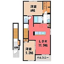 栃木県下野市下古山（賃貸アパート2LDK・2階・56.81㎡） その2